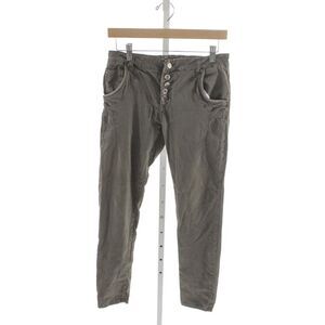 Bianco Womens Green Chino Pants Button Closure 97% Cotton Size 24